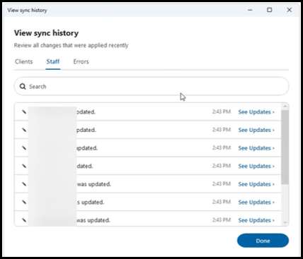 View Sync History